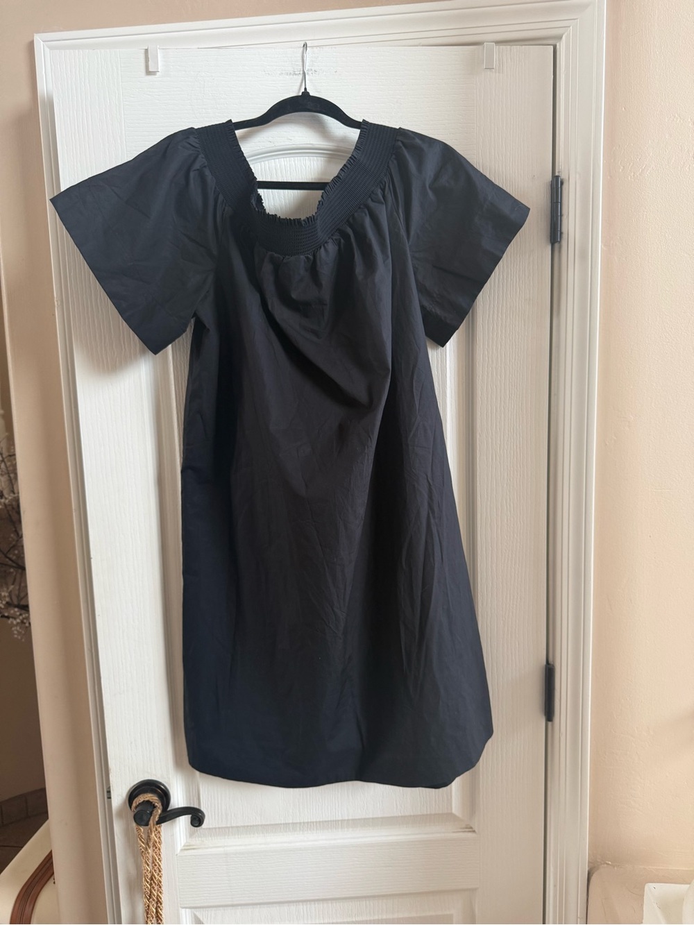 J.Crew Black Dress Elastic Neckline 100% Cotton Lined